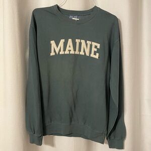Maine Graphic Crewneck Sweater - Dark Green
